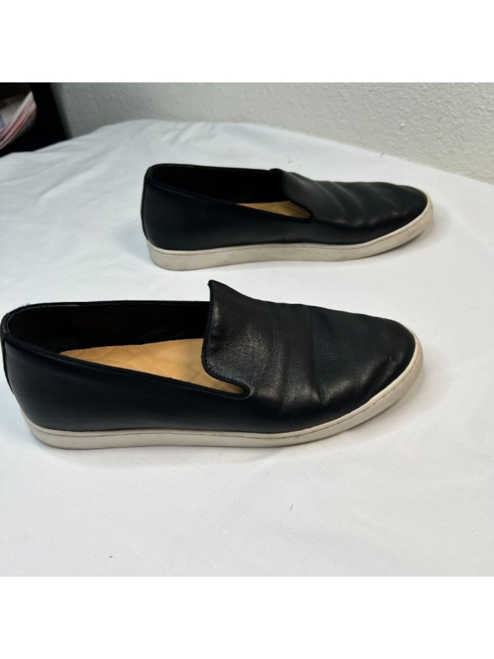 Birdies The Swift Slip-On Sneaker Smooth Black Leather Sneakers Casual 9 - Picture 6 of 14